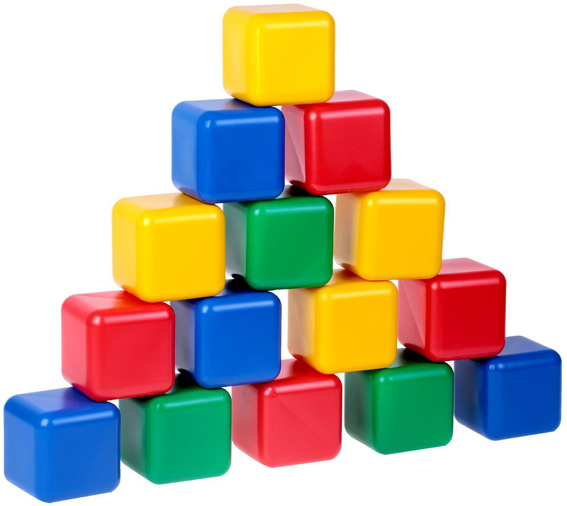 Пластиковые кубики для детей разноцветные