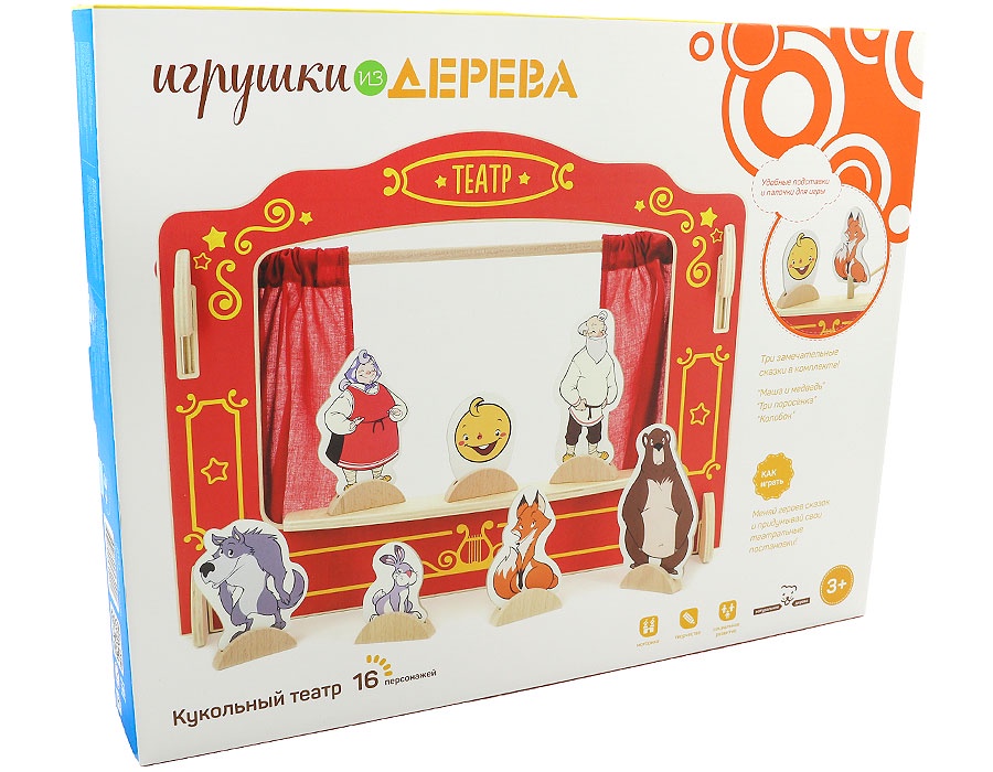 фото Игрушка деревянная МДИ "Кукольный театр" Д170, красный