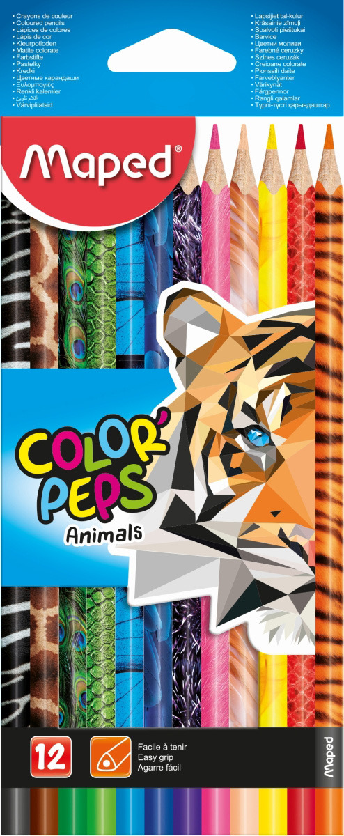 Набор цветных карандашей Maped Color'Peps Animals, 832212, 12 цветов