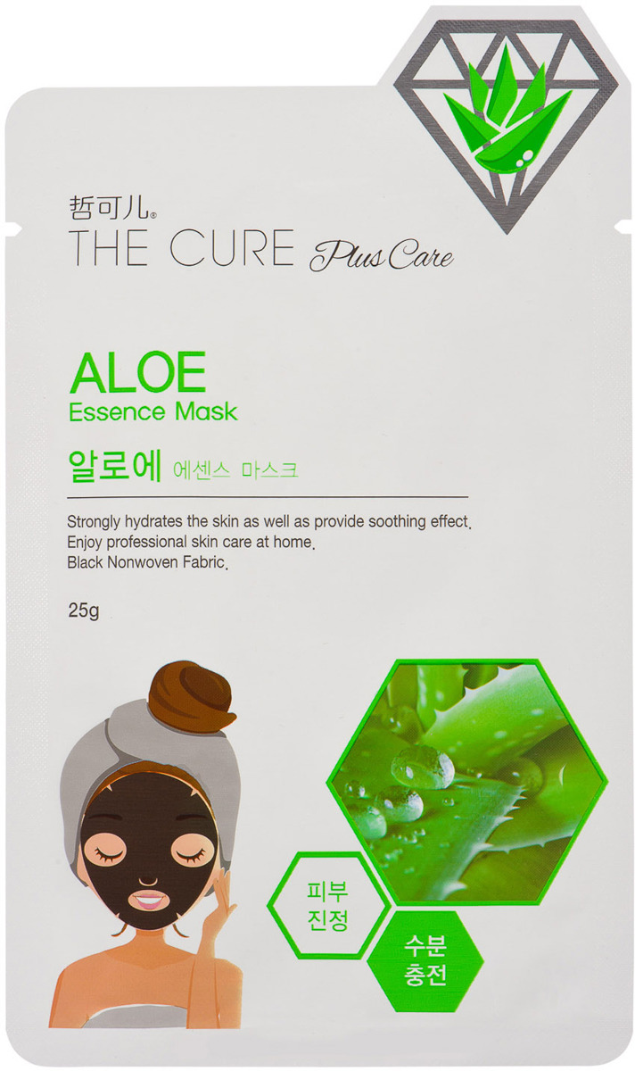 Маска косметическая Korea The Cure Plus Care, для лица, ухаживающая, с экстрактом алоэ, 25 г