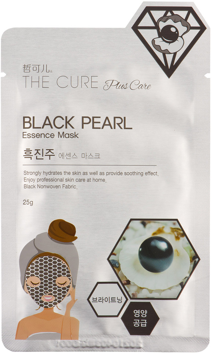 фото Маска косметическая Korea The Cure Plus Care, для лица, ухаживающая, с жемчугом, 25 г