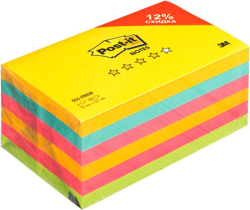 Бумага для заметок Post-it Original, 738392, 7,6 х 12,7 см, 6 блоков по 100 листов Бумага для заметок Post-it Original, 738392, 7,6 х 12,7 см, 6 блоков по 100 листов