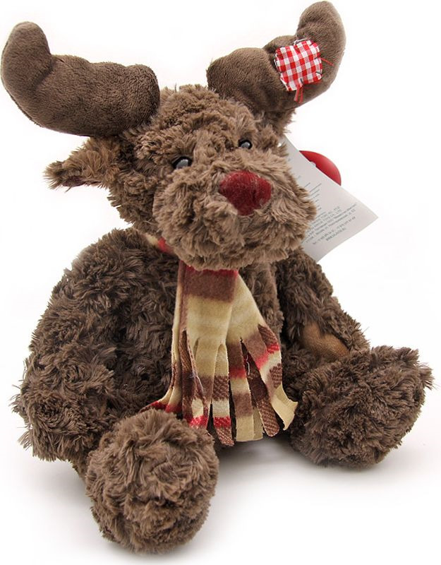 фото Мягкая игрушка Magic Bear Toys Олень Кевин в шарфе, 101016C/9, высота 23 см
