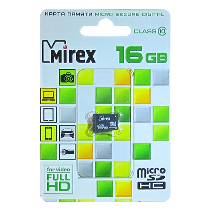фото Карта памяти Mirex 16GB Class 10, 13612-MC10SD16, черный