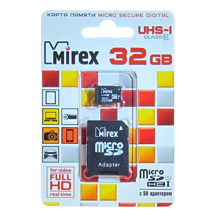 фото Карта памяти Mirex 32GB UHS-I, черный