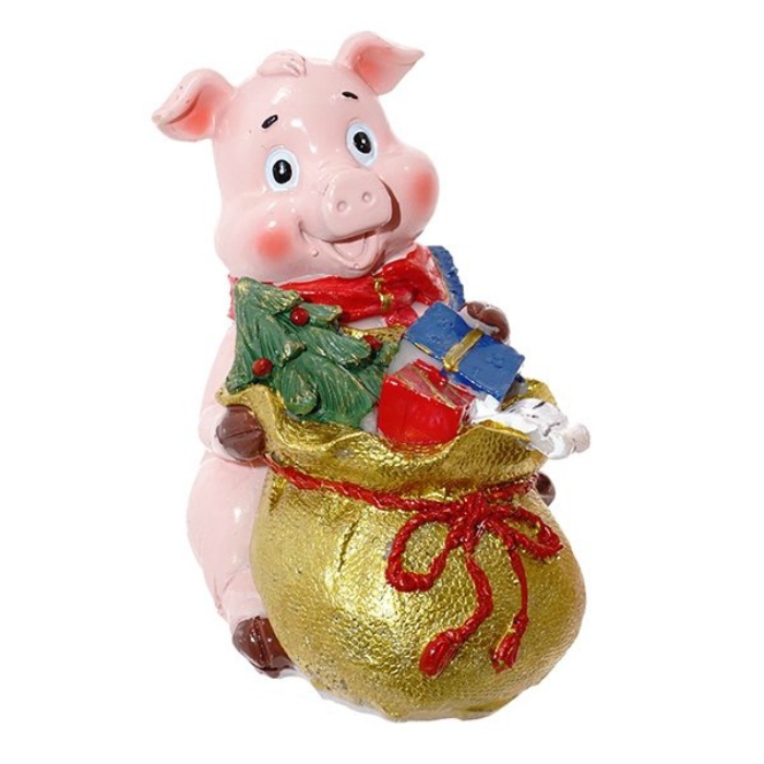 фото Копилка "Свинка с мешком подарков" высота 10,5см Triumph xmas