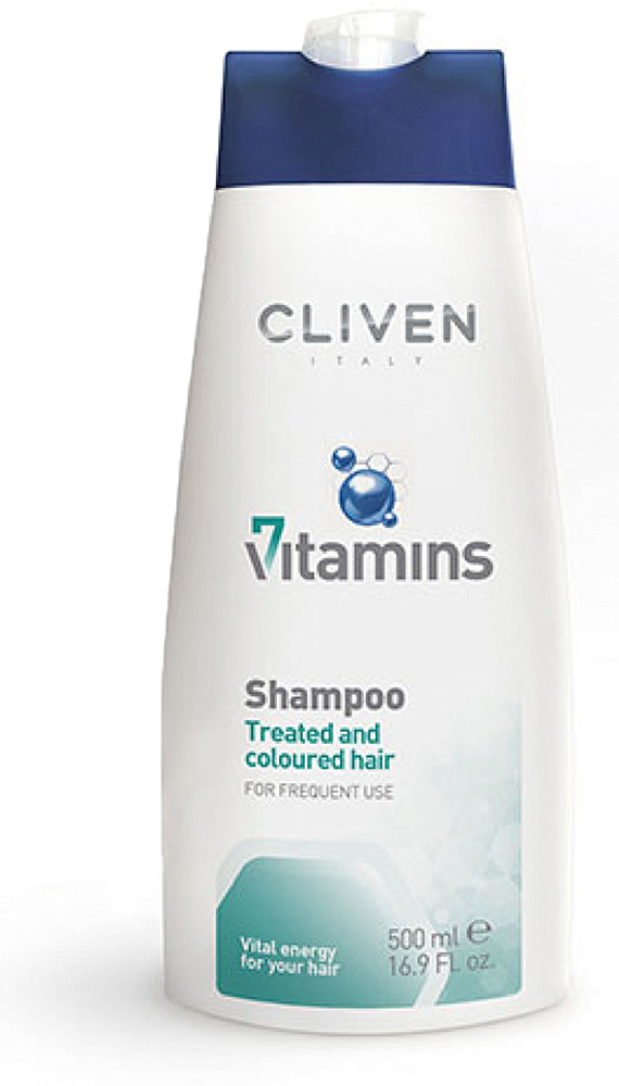 Шампунь для волос Cliven 7 Vitamine для окрашенных и химически обработанных волос, 500 мл