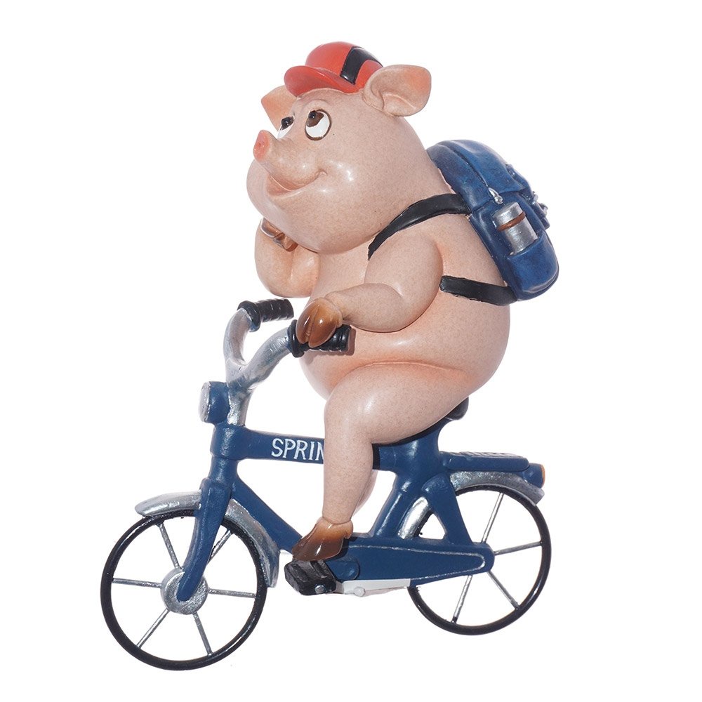 фото Статуэтка свинка "Вело прогулка" высота 20см Triumph xmas