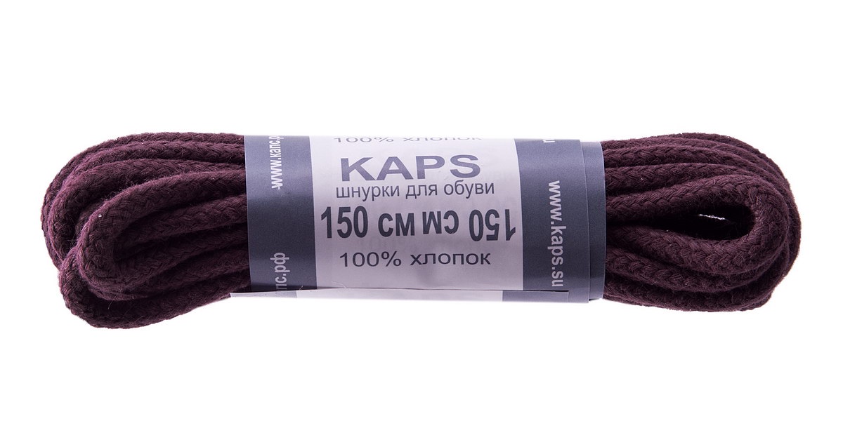 фото Шнурки Kaps C-316150, коричневый, 150 см, 2шт
