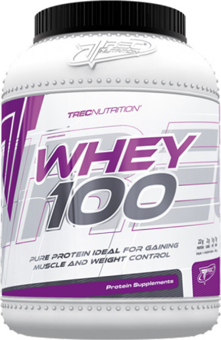 Протеин сывороточный Trec Nutrition Whey 100, клубника, банка, 2.275 кг