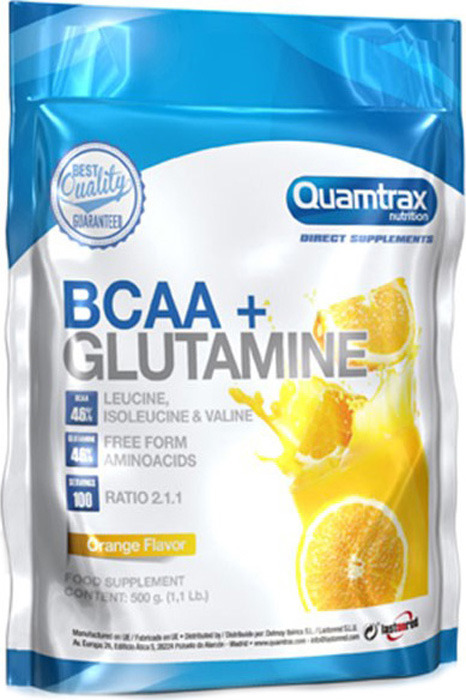 фото Аминокислоты BCAA Quamtrax 2:1:1 + Glutamine, лимон, 500 г