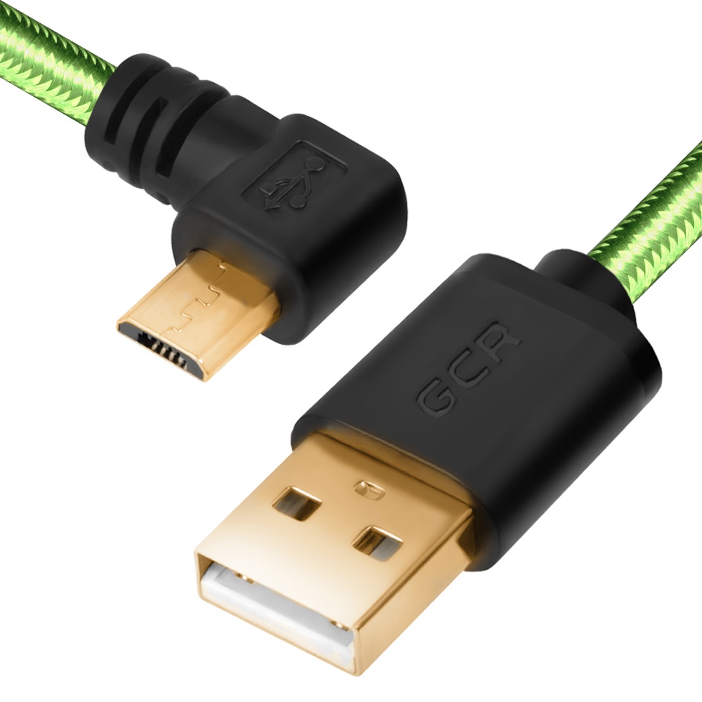 Кабель Greenconnect 2.0m USB 2.0, AM/microB 5pin угловой, 28/28 AWG, GCR-UA12AMCB6-BB2SG