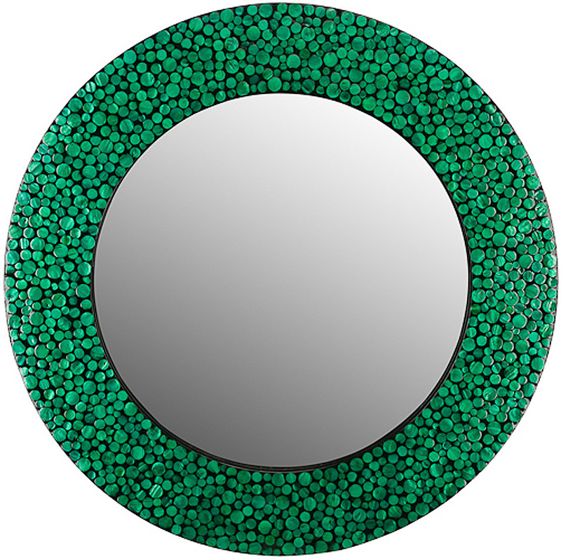 фото Зеркало интерьерное ВеЩицы "Малахитовые кольца", цвет: зеленый, черный