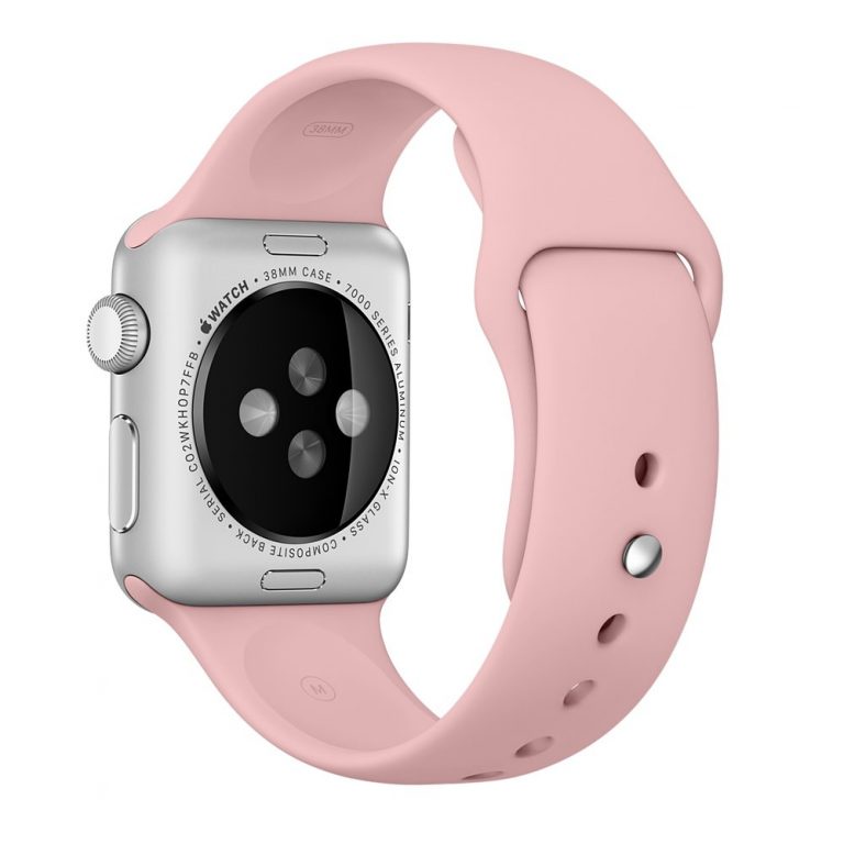 фото Ремешок для смарт-часов Apple Watch 38 мм силиконовый, watch hall sil 38, нежно-розовый Aceshley