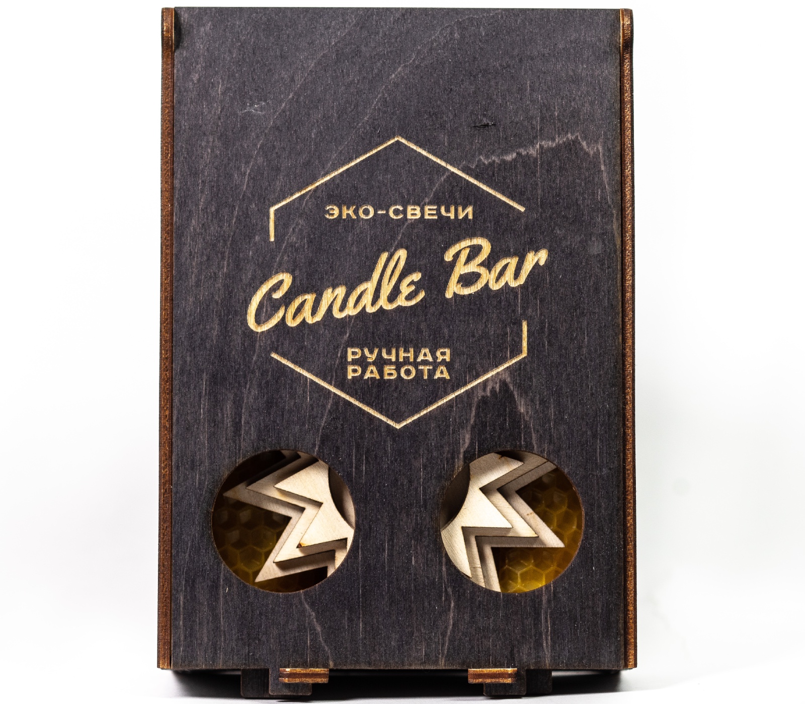 фото Свечи CandleBar с подсвечником в подарочной коробке, КС3Ф, 3 шт