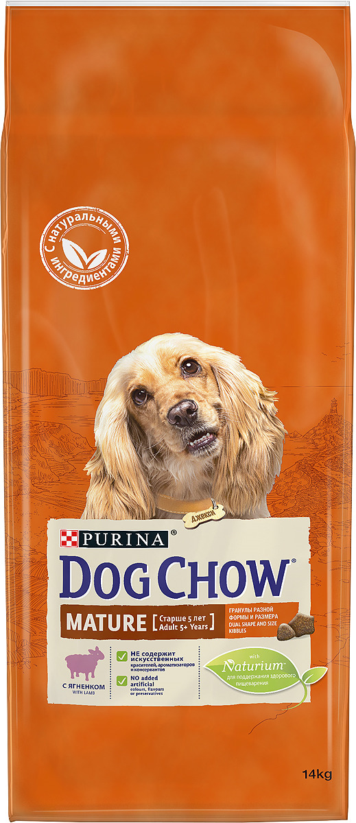 фото Корм сухой "Dog Chow" для взрослых собак старше 5 лет, с ягненком и рисом, 14 кг