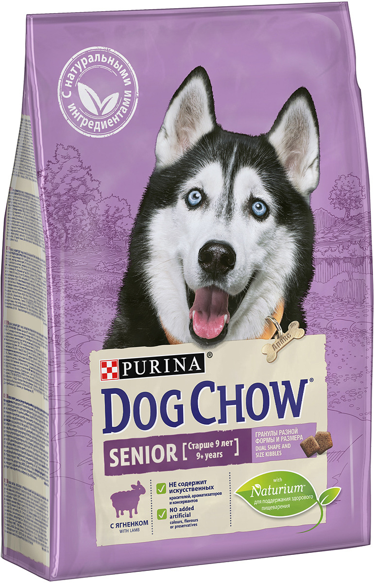 фото Корм сухой Dog Chow "Senior", для взрослых собак старше 9 лет, с ягненком, 2,5 кг