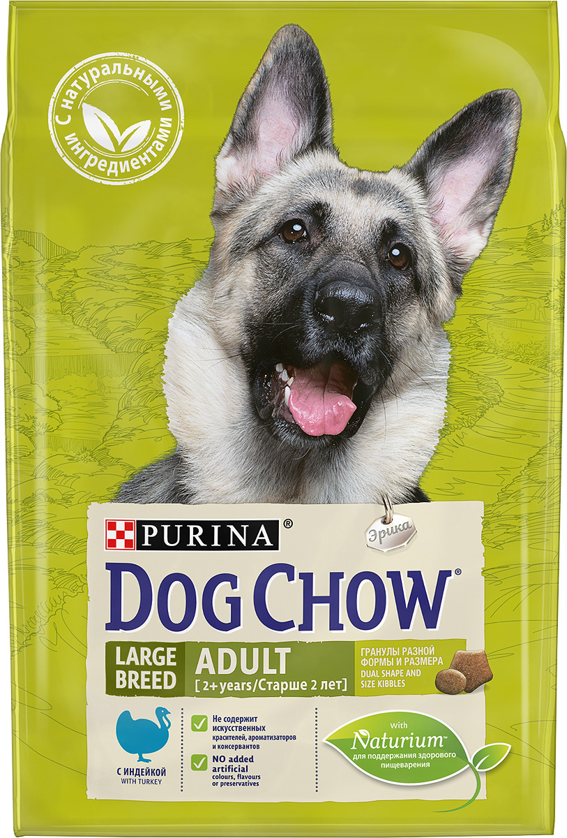 фото Корм сухой Dog Chow "Adult Large Breed" для взрослых собак крупных пород, с индейкой, 2,5 кг