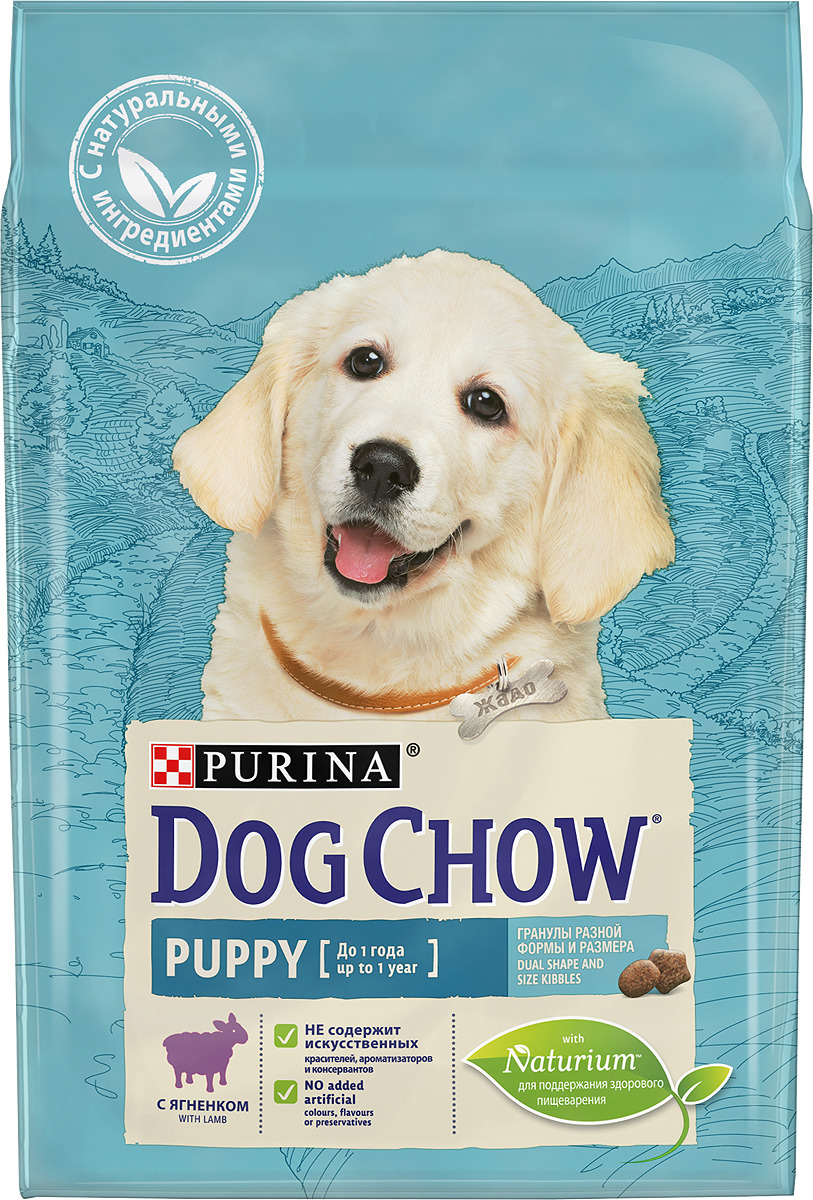 фото Корм сухой Dog Chow "Puppy" для щенков до 1 года, с ягненком, 2,5 кг