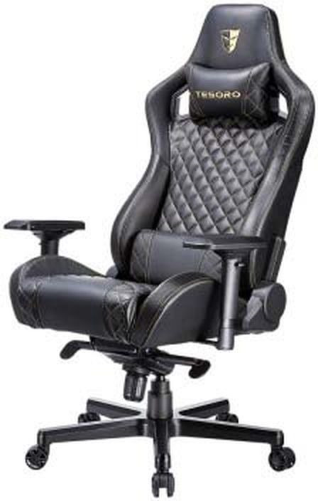 фото Игровое кресло Tesoro Zone X F750, TS-F750BK, black gold stitch