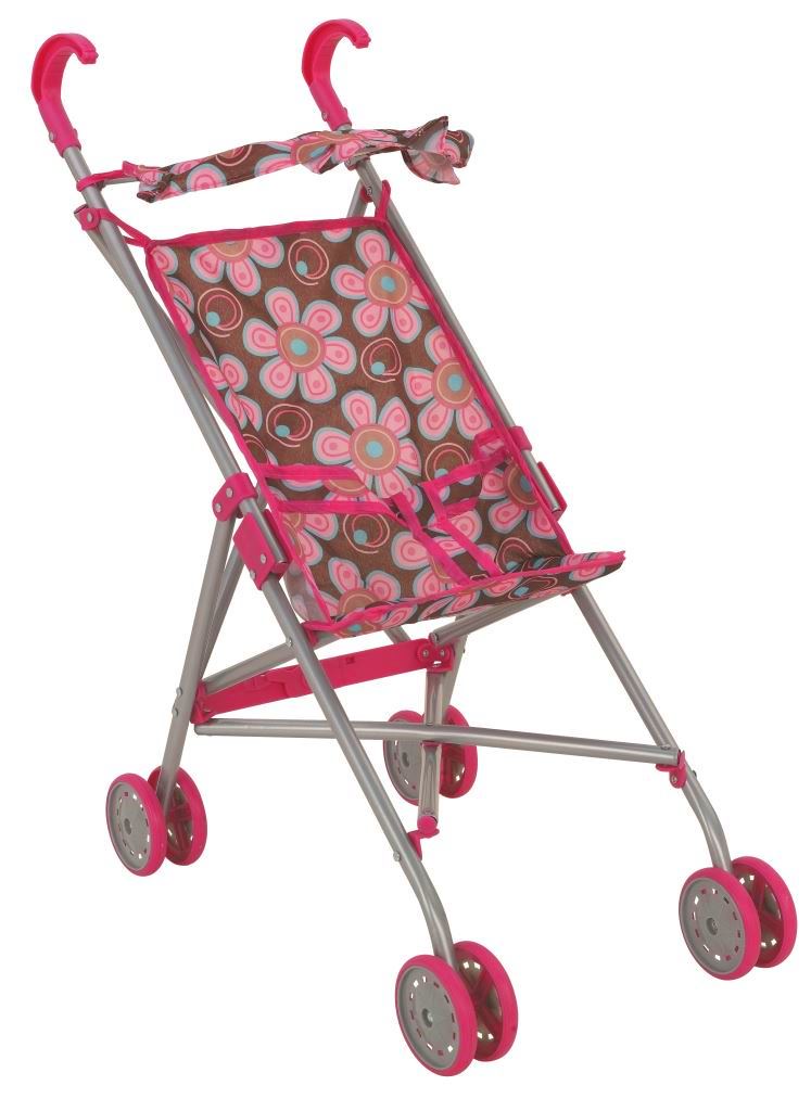 фото коляска для кукол Buggy Boom Коляска-трость для кукол 8003E Mixy (Микси) коричневый, светло-розовый Buggy boom (багги бум)