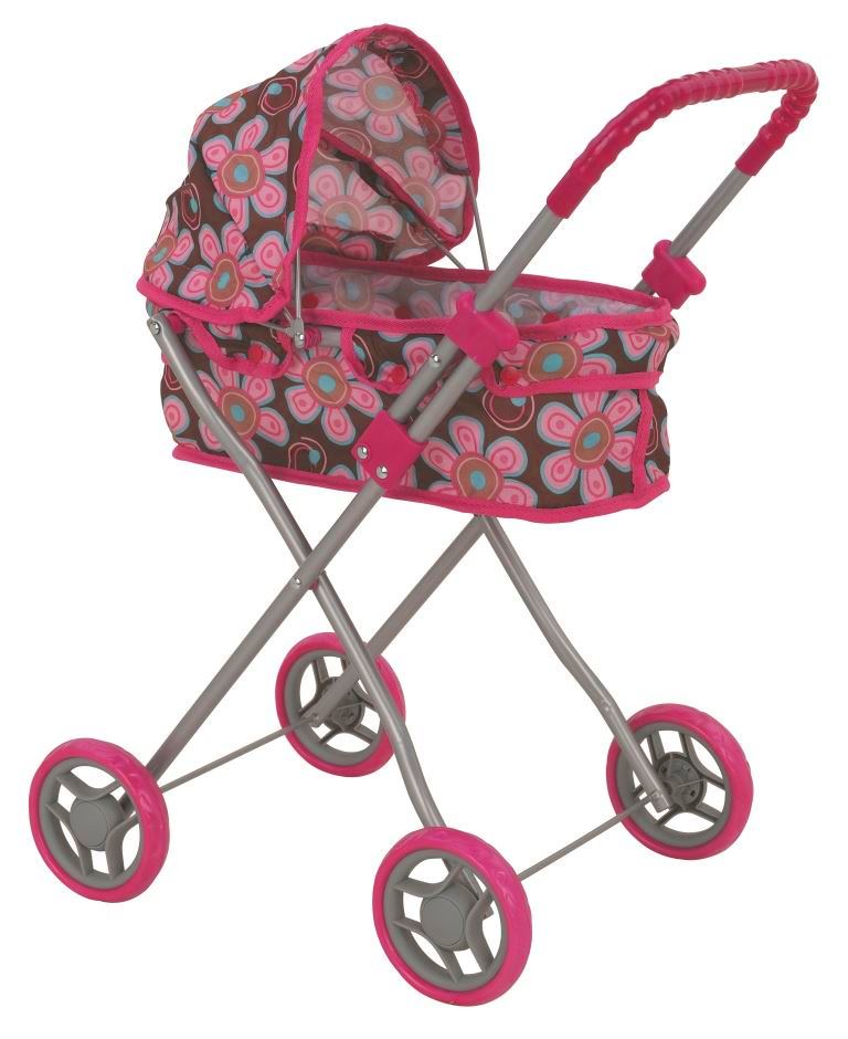 фото Транспорт для кукол Buggy Boom Коляска для кукол классическая 8011B Mixy (Микси) коричневый, светло-розовый Buggy boom (багги бум)