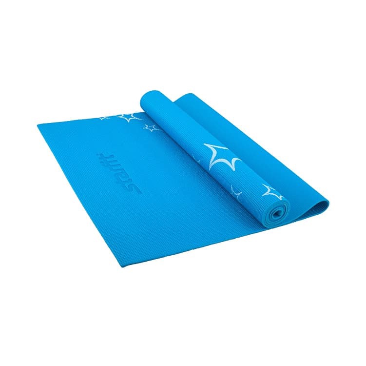 фото Коврик для йоги Starfit FM-102, PVC, 173x61x0,4 см, с рисунком, синий