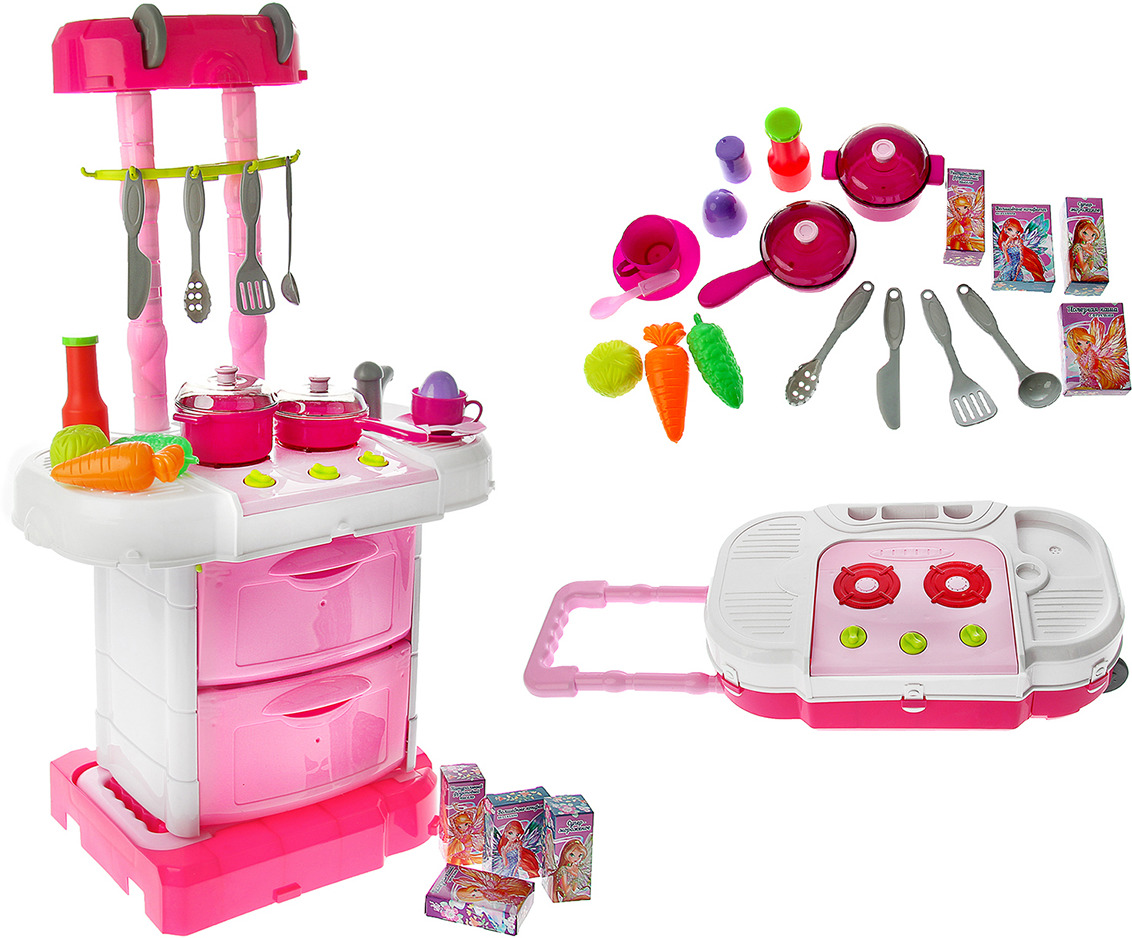 фото Набор игровой Winx "Волшебная кухня-чемоданчик", 2874589, с наклейками, 18 предметов