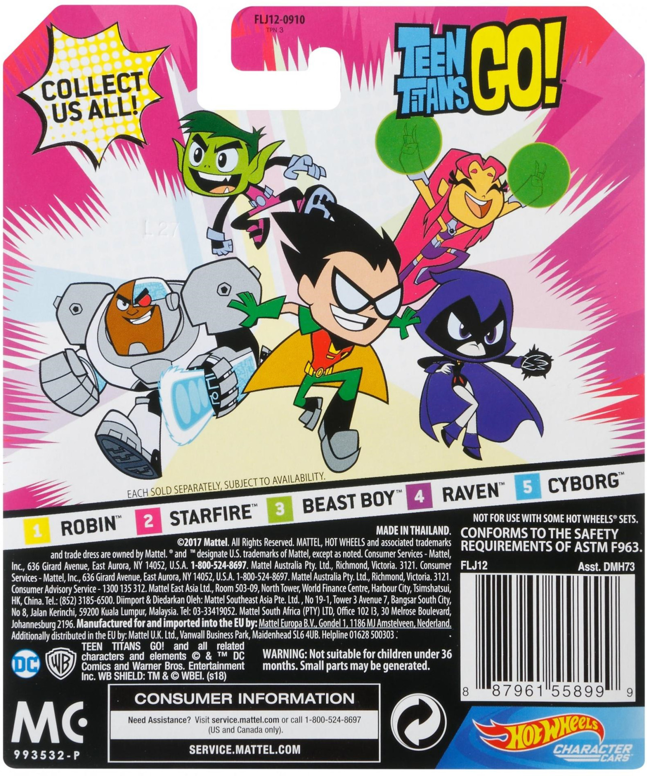 фото Машинка Hot Wheels DC Teen Titans Go Beast Boy, DMH73_FLJ12