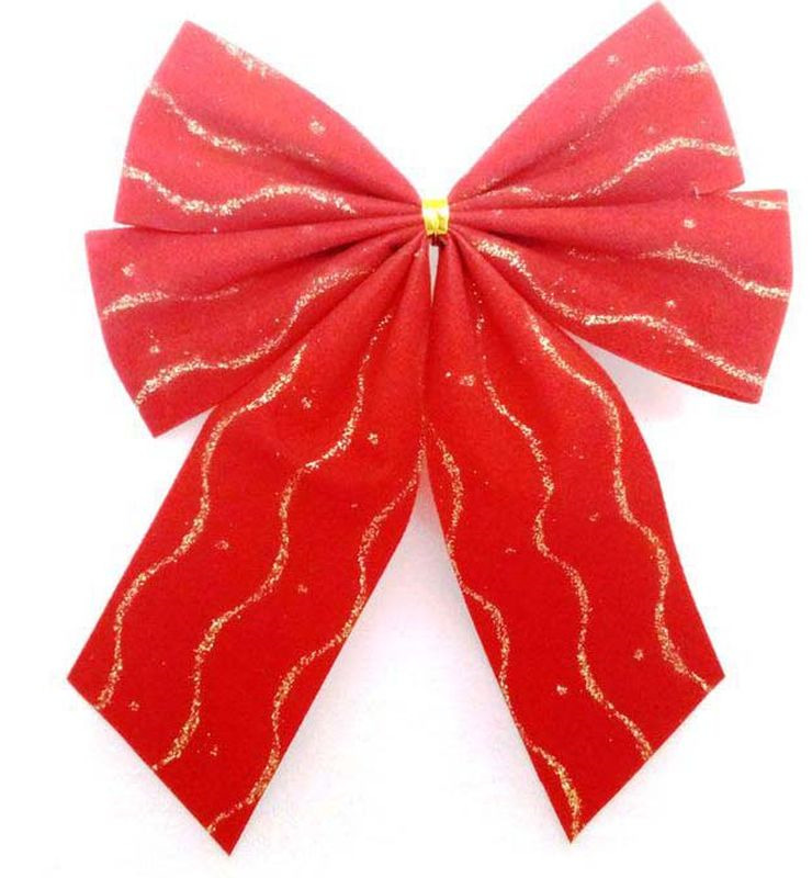 фото Декоративное украшение Яркий Праздник "Бант", цвет: красный, 27 см, 3 шт