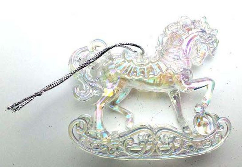 фото Подвесное украшение Яркий Праздник "Лошадка цирковая", цвет: прозрачный, 11 х 10 см