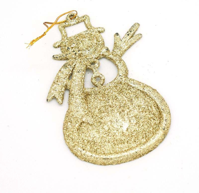 фото Подвесное украшение Яркий Праздник "Снеговик", цвет: золотистый, 13 х 6 см