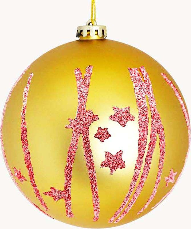 фото Набор елочных шаров Яркий Праздник, цвет: золотистый, красный, диаметр 6 см, 6 шт
