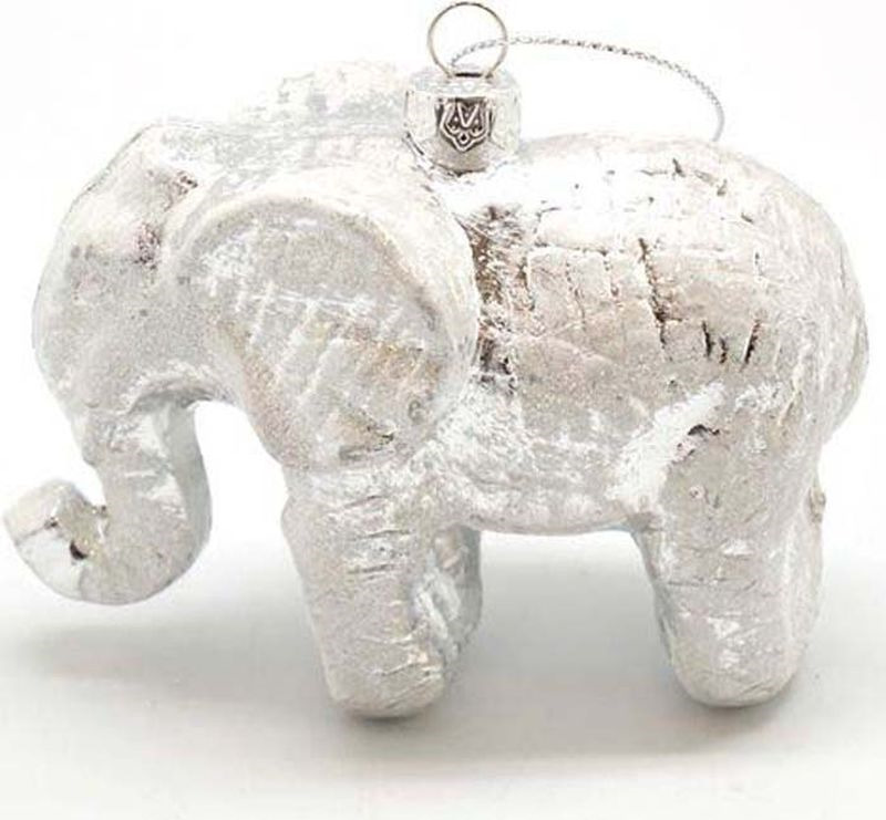 фото Подвесное украшение Яркий Праздник "Слон", цвет: белый, 10 х 5,5 х 8 см