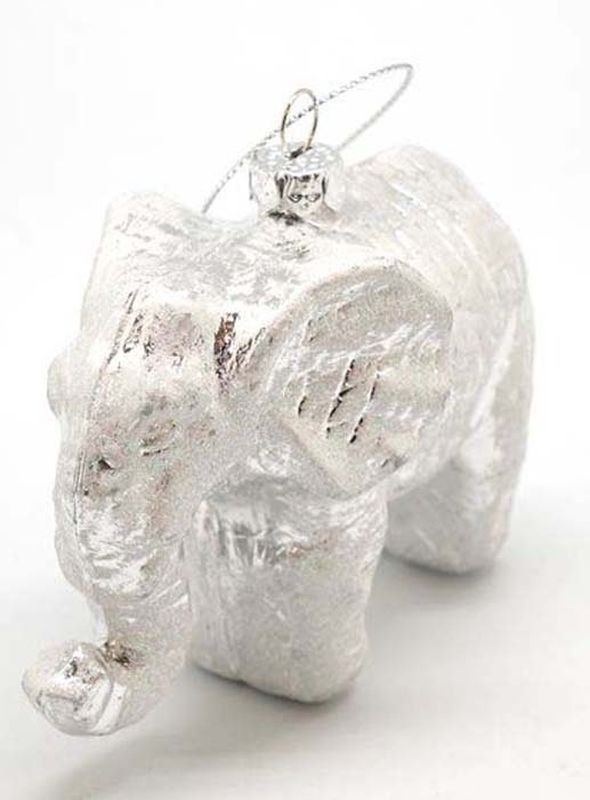 фото Подвесное украшение Яркий Праздник "Слон", цвет: белый, 10 х 5,5 х 8 см