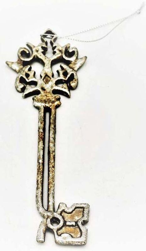 фото Подвесное украшение Яркий Праздник "Ключик", цвет: серебристый, 11 см