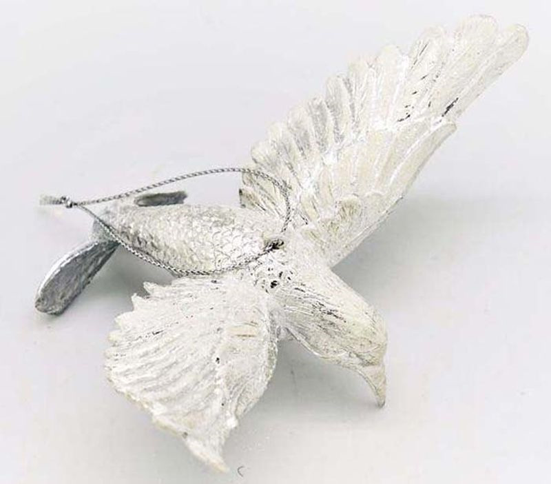 фото Подвесное украшение Яркий Праздник "Птица", цвет: белый, 8 см