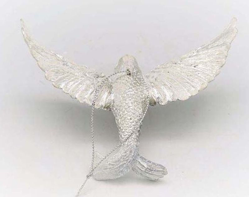 фото Подвесное украшение Яркий Праздник "Птица", цвет: белый, 8 см