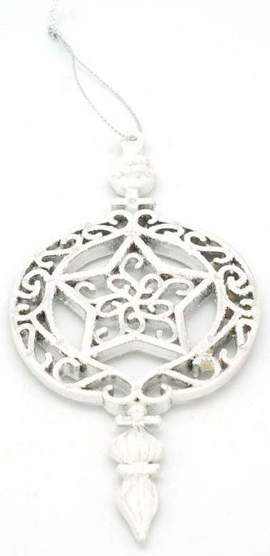 фото Подвесное украшение Яркий Праздник "Медальон", цвет: белый, 11 см