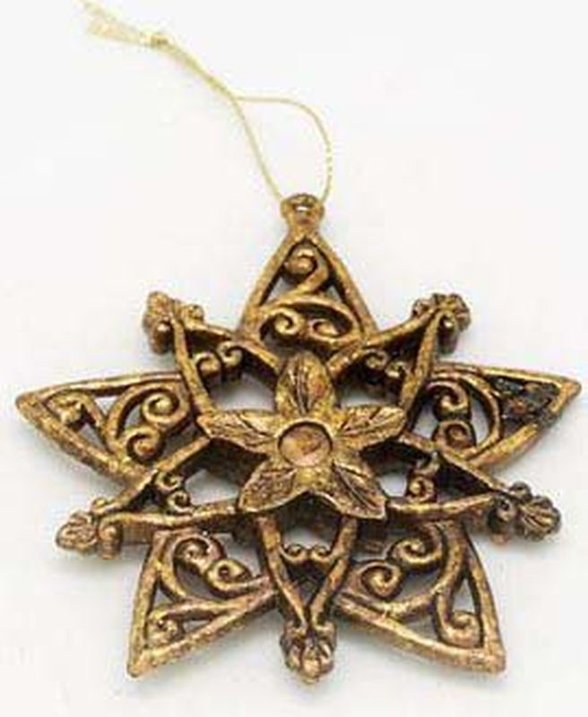фото Подвесное украшение Яркий Праздник "Звезда", цвет: золотистый, 9 см