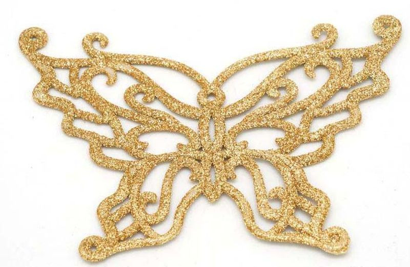 фото Подвесное украшение Яркий Праздник "Бабочка", цвет: золотистый, 9 х 12 см