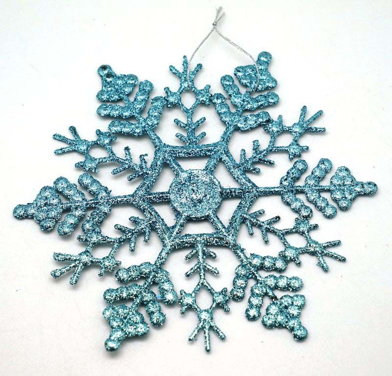 фото Подвесное украшение Яркий Праздник "Снежинка большая 3", цвет: голубой, 17 х 17 см