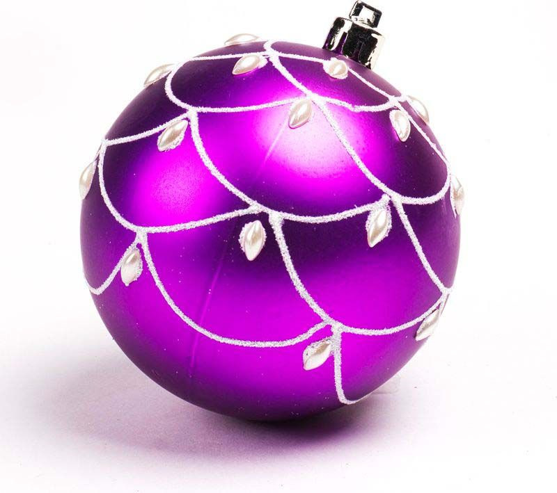 фото Игрушка елочная Яркий Праздник "Коллекция Фаберже", цвет: фиолетовый, диаметр 8 см