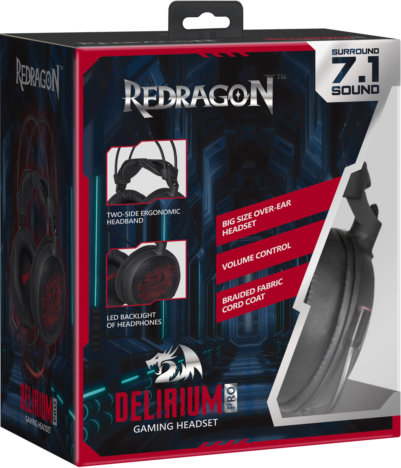 фото Игровые наушники Redragon Delirium Pro объемный звук 7.1, 64214