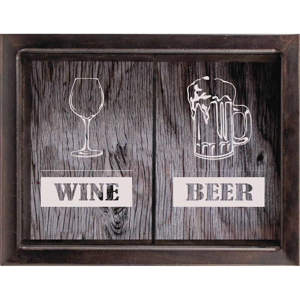 фото Копилка для пробок Дубравия Beer/Wine двойная, KD-024-152, венге, 22 x 26 см