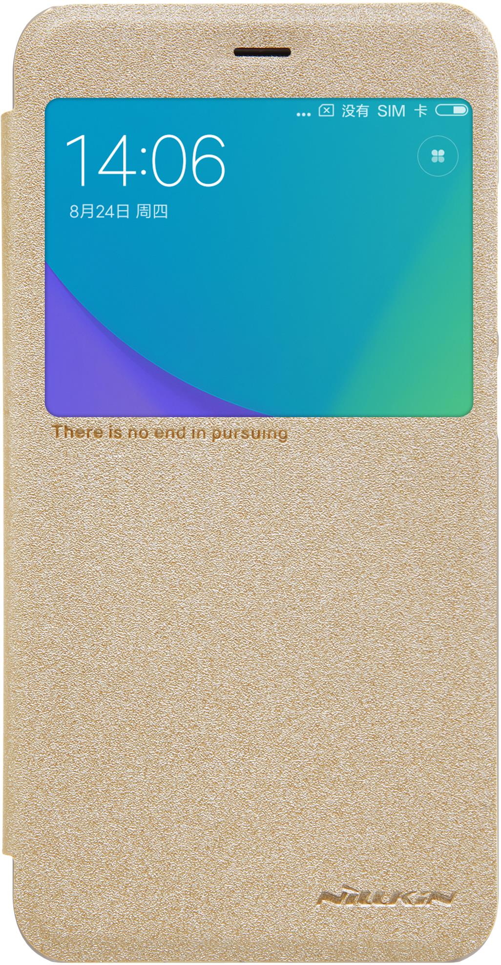 Чехол-книжка Nillkin Sparkle для Xiaomi Redmi Note 5A Prime, 6902048148673, золотистый Чехол-книжка Nillkin Sparkle для Xiaomi Redmi Note 5A Prime, 6902048148673, золотистый
