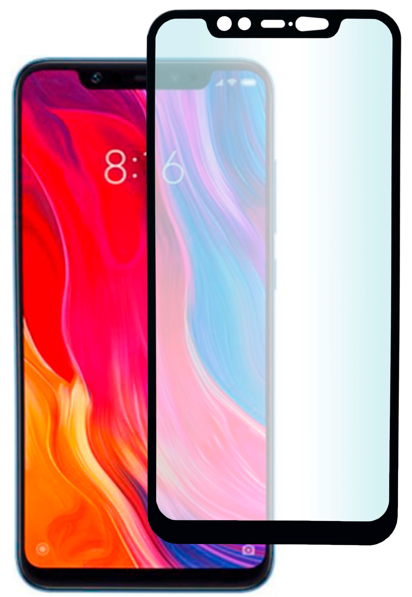 фото Защитное стекло skinBOX, для Xiaomi Mi 8, 4660041405477, черный