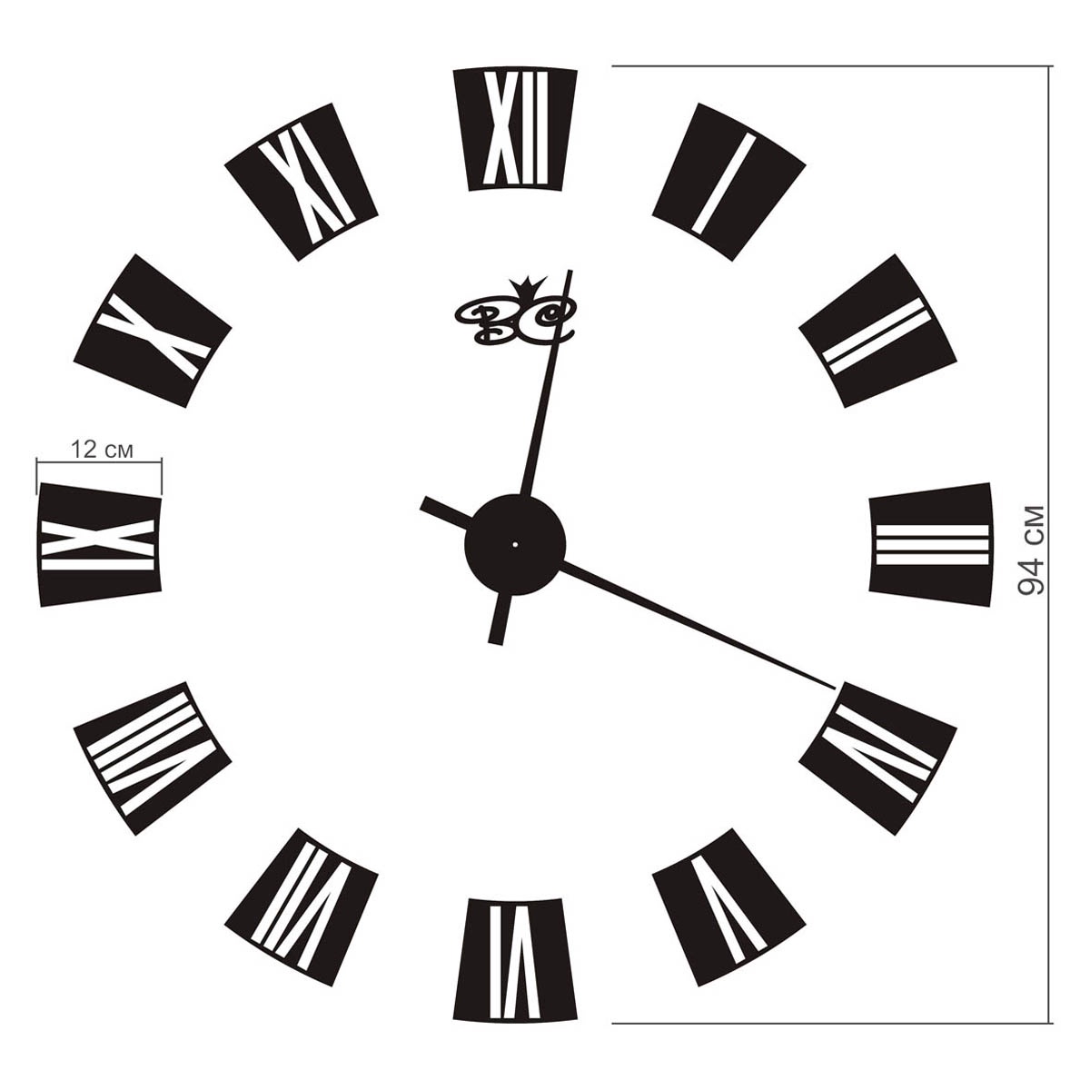 фото Часы настенные Ваша Светлость "Монарх", 417-3-00601BK, бескаркасныйе, черный
