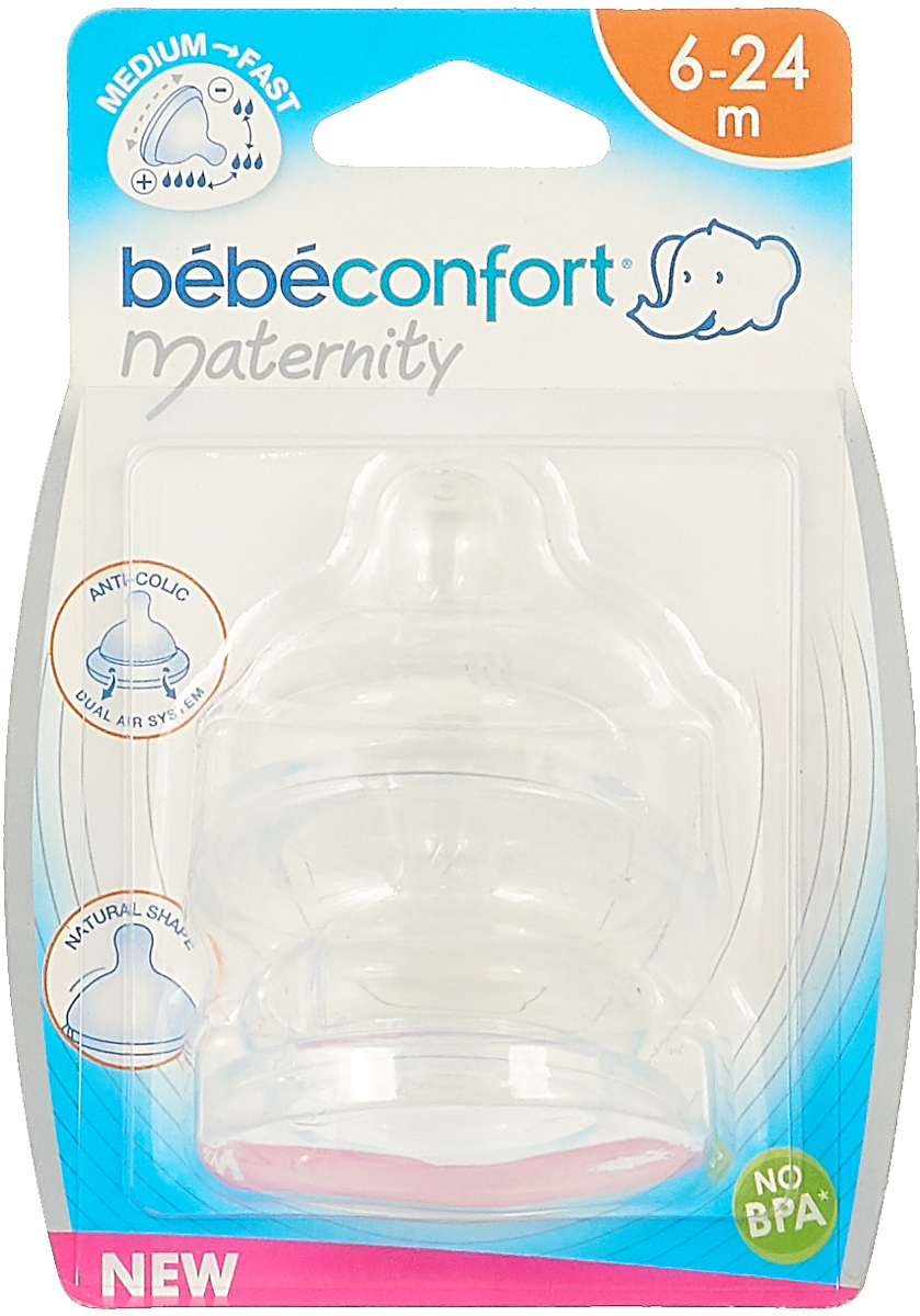 Соска Bebe Confort Maternity S2, силиконовая, от 6 до 24 месяцев, 2 шт