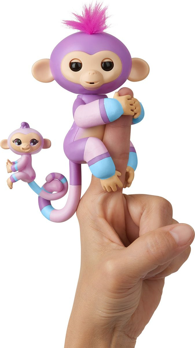 фото Интерактивная игрушка Fingerlings "Обезьянка: Вайолет с малышом", 3543, 12 см